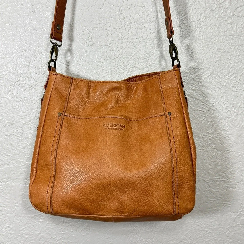 American Leather Austin Shoulder Bag Austin Cafe Latte Pebble Slouchy Hobo Purse
